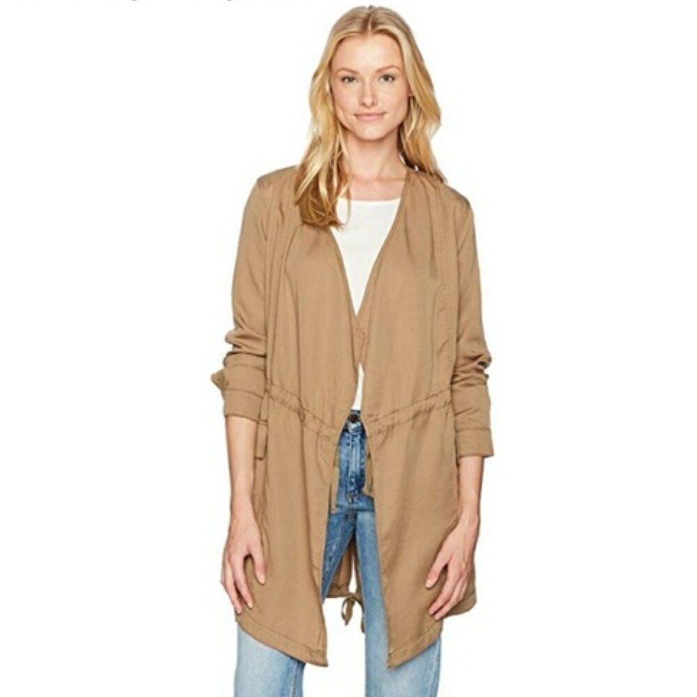 Nic + Zoe Light Brown Draped Easy Breezy Adjustable Cinch Waistband Jacket Sz XL